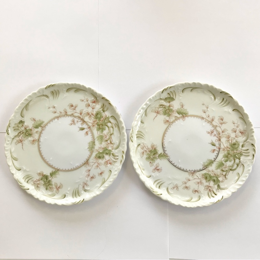 ✴️Antique Old Ivory Germany Salad/Dessert Plate, Pair